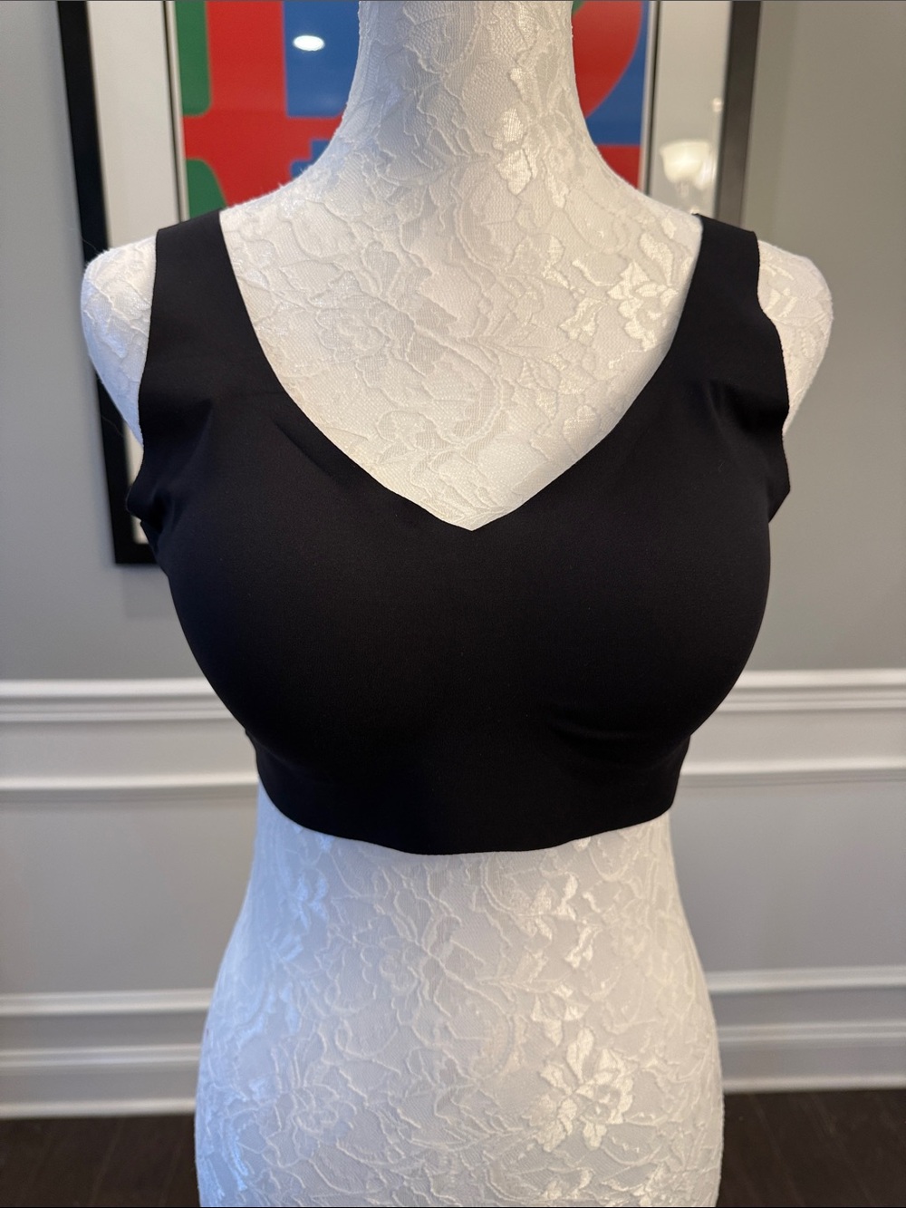 Honeylove LiftWear Wireless V-Neck Bra - Black - Size Large (L)